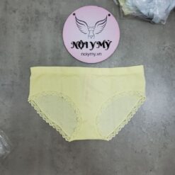 Quần lót Victoria’s Secret nguyên mông thun seamless viền ren vàng 433717qac
