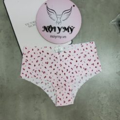 Quần lót Pink nửa mông thun lạnh không viền màu hồng hoa hoạ tiết 430797spq
