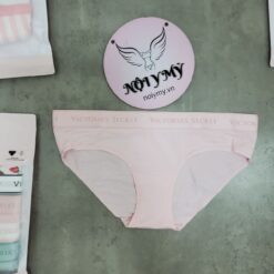 Quần lót Victoria’s Secret nguyên mông thun cotton lưng logo màu hồng 415923 [HÃNG KHÔNG GẮN TEM]