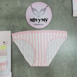 Quần lót Victoria’s Secret bikini thun cotton màu hồng sọc 415968 [HÃNG KHÔNG GẮN TEM]