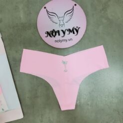 Quần lót Victoria’s Secret lọt khe thun lạnh không viền màu hồng hoạ tiết 423367 [HÃNG KHÔNG GẮN TEM]