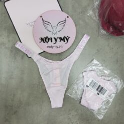 Quần lót Victoria Secret bling bling lọt khe thun lạnh dây đính đá màu tím nhạt 333688quy