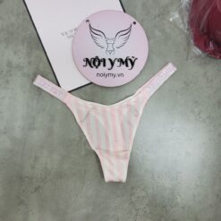Quần lót Victoria Secret bling bling lọt khe thun lạnh dây đính đá màu xanh biển nhạt 435285qd2