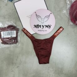 Quần lót Victoria Secret Bling bling nửa mông dây đính đá màu nâu đỏ 415886qjy