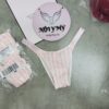 Quần lót Victoria Secret Bling bling nửa mông dây đính đá màu hồng sọc 415886spc