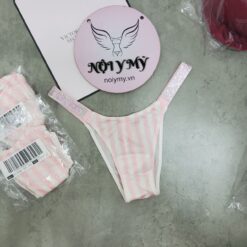 Quần lót Victoria Secret Bling bling nửa mông dây đính đá màu hồng sọc 415886spc