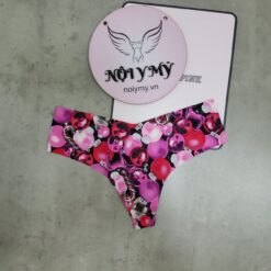 Quần lót Victoria’s Secret lọt khe thun lạnh không viền màu đen hoạ tiết 416223rus