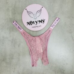 Quần lót Victoria Secret Bling bling nửa mông ren dây đính đá màu hồng 418804qe7