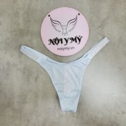 Quần lót Victoria Secret bling bling lọt khe thun lạnh dây đính đá màu xanh biển nhạt 435285qd2