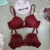 Áo lót Victoria Secret dream angel nâng vừa thun lạnh phối ren màu đỏ đô 418488qg4