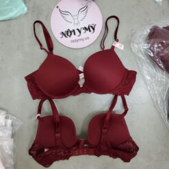 Áo lót Victoria Secret dream angel nâng vừa thun lạnh phối ren màu đỏ đô 418488qg4