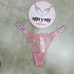 Quần lót Victoria Secret bling bling lọt khe ren dây đính đá màu hồng 418814qe7