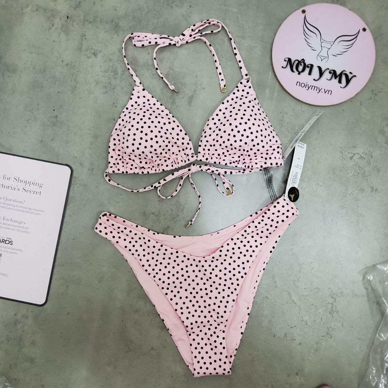 Bộ đồ bơi hai mảnh Victoria's Secret Triangle Bikini Set màu hồng bi 423506spd