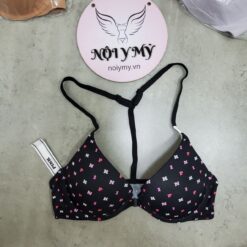 Áo lót Pink nâng vừa cài trước  thun lạnh màu đen chữ 425387qcs