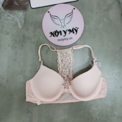 Áo lót Victoria Secret nâng vừa cài trước thun lạnh phối ren màu cam nhạt 429670qax