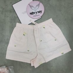 Quần đùi ngủ Victoria's Secret vải cotton có túi 2 bên màu cam sọc trắng 433202spj