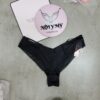 Quần lót Victoria Secret nửa mông thun lạnh phối dây ren lưới màu đen 433420qb4