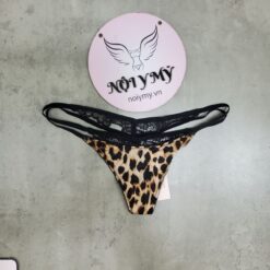 Quần lót Victoria Secret lọt khe dây thun lạnh phối ren đen màu da beo 433424spa (Sao chép)