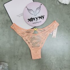 Quần lót Victoria Secret nửa mông ren phối dây màu tím rượu 433422qax