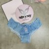 Quần lót Victoria Secret nửa mông ren lưới xanh denim 435279qaf